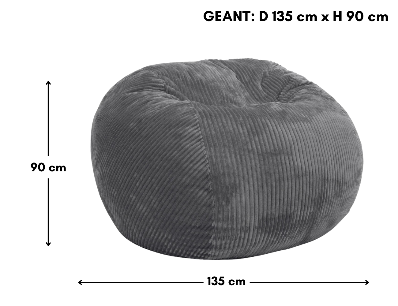 Decorise | Cylina Pouf 'Velours côtelé'